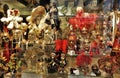 Colored venetian masks on a souvenir shop window in Venice (Italy)