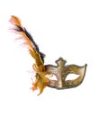 Venetian carnival mask isolated on white background. Royalty Free Stock Photo