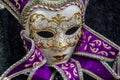 Venetian carnival mask in gold and white Royalty Free Stock Photo