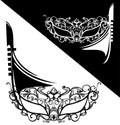 Venetian carnival mask and gondola boat vector design