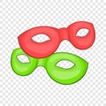 Venetian carnival mask icon, cartoon style Royalty Free Stock Photo