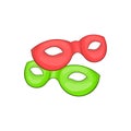 Venetian carnival mask icon, cartoon style Royalty Free Stock Photo