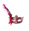 Venetian carnival mask isolated on white background. Royalty Free Stock Photo