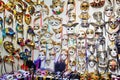 Venetian carnival masks, souvenir shop on a street of Venice, Veneto, Italy. Royalty Free Stock Photo