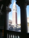 VENETIAN CLOCK TOWER ON LAS VEGAS STRIP, LAS VEGAS, NEVEDA Royalty Free Stock Photo