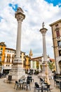 Columns on Piazza dei Signori in Vicenza, Italy Royalty Free Stock Photo