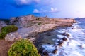 The Venetian Fortress of Methoni at sunset in Peloponnese, Messenia. Royalty Free Stock Photo