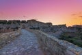 The Venetian Fortress of Methoni at sunset in Peloponnese, Messenia. Royalty Free Stock Photo