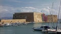 Venetian fortress in the sea, Rocca a mare, Heraklion, Crete, Greek islands, Greece Royalty Free Stock Photo