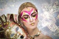 Venetian golden mask Royalty Free Stock Photo