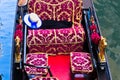 Venetian gondola closeup at Grand Canal in Venice Royalty Free Stock Photo