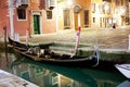 Venetian gondola at night Royalty Free Stock Photo