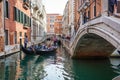 Venetian gondolas on the canals of Venice