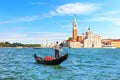 Venetian gondolier near San Giorgio Maggiore Island, Venice, taly