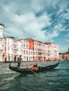 Venetian Gondolier Punts Gondola in Venice, Italy Royalty Free Stock Photo