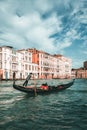 Venetian Gondolier Punts Gondola in Venice, Italy