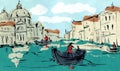 Venetian Grand Canal in Venice, Italy. Application