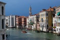 Venetian Grand Canal at evening, Venetian architecture Royalty Free Stock Photo