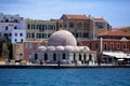 The Venetian Harbor with a view of the kyuchuk-Hasan mosque janissary mosque, the embankment with people walking and carriages w