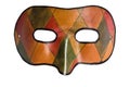 Venetian Leather Mask Isolated on White Royalty Free Stock Photo