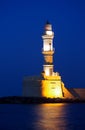 Venetian lighthouse in Chania harbor Royalty Free Stock Photo
