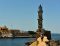 The Venetian lighthouse guards the harbour of Chania