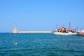 Venetian lighthouse and harbour, Chania.