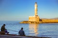 The Venetian Lighthouse in port of Chania