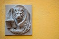 Venetian lion on bas-relief on the streets Royalty Free Stock Photo