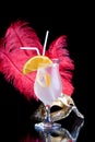 Venetian mask and cocktail Royalty Free Stock Photo