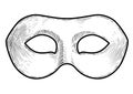 Venetian mask illustration, drawing, engraving, ink, line art, vector Royalty Free Stock Photo