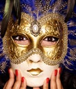 Venetian Mask with nail beauty Royalty Free Stock Photo