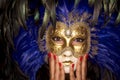 Venetian Mask with nail beauty Royalty Free Stock Photo