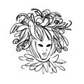 Venetian mask, sketch for your design