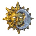 Venetian mask of sun and moon Royalty Free Stock Photo