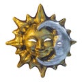 Venetian mask sun and moon Royalty Free Stock Photo