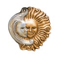 Venetian mask sun and moon Royalty Free Stock Photo