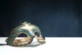 Venetian mask on white table Royalty Free Stock Photo