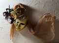 Venetian masks on old wall Royalty Free Stock Photo