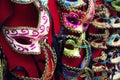 Venetian masks in rows