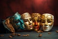 Venetian masks. Theatre cocept Royalty Free Stock Photo