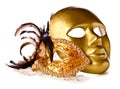 Venetian masks on white