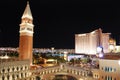 The Venetian, night, landmark, city, tower Royalty Free Stock Photo