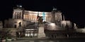 The Venetian Plaza at Night, Rome,  Italy. Royalty Free Stock Photo