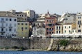 Venetian-style buildings along the waterfront in Corfu town Royalty Free Stock Photo