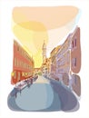 Venetian summer sunrise illustration Royalty Free Stock Photo