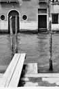 Venetian view with canal and small jetty