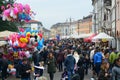 11/11/2018,the crowd in Piazza dei Martiri in Belluno, Italy for the traditional feast of San martino, patron saint of the city