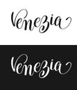 Venezia calligraphy brush lettering text design element