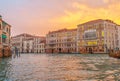 Venezia canal grande at sunset lagoon City in winter Travel euro